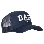 Dad with Military Dog Tags Embroidered Solid Cotton Mesh Pro Cap