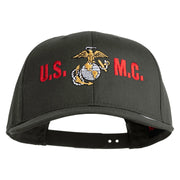USMC Design Embroidered Solid Cotton Twill Pro Style Cap - Charcoal OSFM