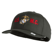 USMC Design Embroidered Solid Cotton Twill Pro Style Cap - Charcoal OSFM