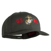USMC Design Embroidered Solid Cotton Twill Pro Style Cap - Charcoal OSFM