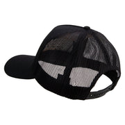 Licensed U.S. Army Retired Flag Embroidered Twill 5 panel Mesh Back Cap - Black OSFM