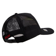 Licensed U.S. Army Retired Flag Embroidered Twill 5 panel Mesh Back Cap - Black OSFM