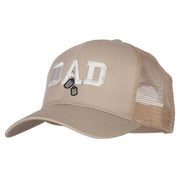 Dad with Military Dog Tags Embroidered Solid Cotton Mesh Pro Cap