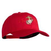 USMC Design Embroidered Solid Cotton Twill Pro Style Cap - Red OSFM