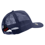 Licensed U.S. Army Retired Flag Embroidered Twill 5 panel Mesh Back Cap - Navy OSFM