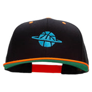 Basketball World Embroidered Wool Blend Classic Snapback