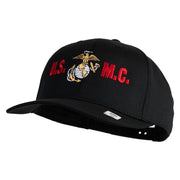 USMC Design Embroidered Solid Cotton Twill Pro Style Cap - Black OSFM