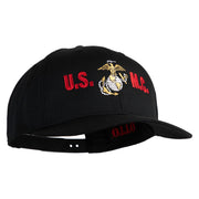 USMC Design Embroidered Solid Cotton Twill Pro Style Cap - Black OSFM