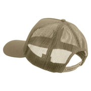 Licensed U.S. Army Retired Flag Embroidered Twill 5 panel Mesh Back Cap - Khaki OSFM