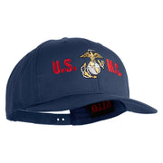 USMC Design Embroidered Solid Cotton Twill Pro Style Cap - Navy OSFM