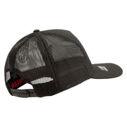 Licensed U.S. Army Retired Flag Embroidered Twill 5 panel Mesh Back Cap - Charcoal OSFM