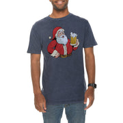 Santa Brew Graphic Design Vintage Crewneck Tee