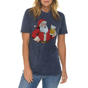 Santa Brew Graphic Design Vintage Crewneck Tee