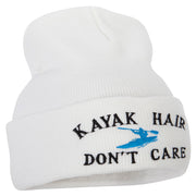 Kayak Hair Don't Care Embroidered 12 Inch Long Knitted Beanie