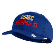 USMC Semper Fi Embroidered Solid Cotton Twill Pro Style Cap - Royal OSFM