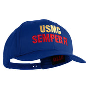 USMC Semper Fi Embroidered Solid Cotton Twill Pro Style Cap - Royal OSFM