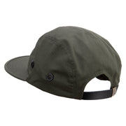 Beautiful Iris Embroidered Garment Washed Adjustable Army Cap - Olive OSFM