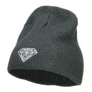 XL Size White Diamond Eco Cotton Ribbed Beanie