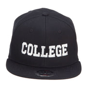 College Embroidered Cotton Snapback Cap