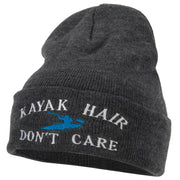 Kayak Hair Don't Care Embroidered 12 Inch Long Knitted Beanie