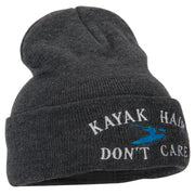 Kayak Hair Don't Care Embroidered 12 Inch Long Knitted Beanie