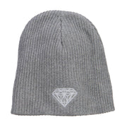 XL Size White Diamond Eco Cotton Ribbed Beanie