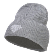 XL Size White Diamond Eco Cotton Ribbed Beanie