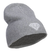 XL Size White Diamond Eco Cotton Ribbed Beanie