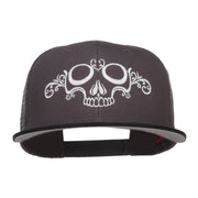 Dead Skull Art Embroidered Mesh Snapback