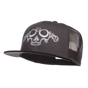 Dead Skull Art Embroidered Mesh Snapback