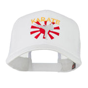 Kicking Karate Man Embroidered Trucker Cap