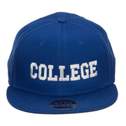 College Embroidered Cotton Snapback Cap