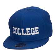 College Embroidered Cotton Snapback Cap