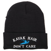 Kayak Hair Don't Care Embroidered 12 Inch Long Knitted Beanie