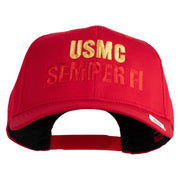 USMC Semper Fi Embroidered Solid Cotton Twill Pro Style Cap - Red OSFM