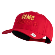 USMC Semper Fi Embroidered Solid Cotton Twill Pro Style Cap - Red OSFM