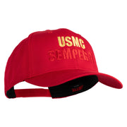 USMC Semper Fi Embroidered Solid Cotton Twill Pro Style Cap - Red OSFM