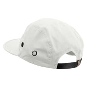 Beautiful Iris Embroidered Garment Washed Adjustable Army Cap - White OSFM