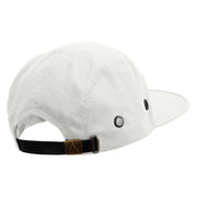 Beautiful Iris Embroidered Garment Washed Adjustable Army Cap - White OSFM