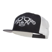 Dead Skull Art Embroidered Mesh Snapback