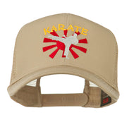 Kicking Karate Man Embroidered Trucker Cap