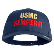 USMC Semper Fi Embroidered Solid Cotton Twill Pro Style Cap - Navy OSFM