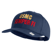 USMC Semper Fi Embroidered Solid Cotton Twill Pro Style Cap - Navy OSFM