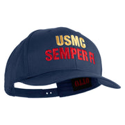 USMC Semper Fi Embroidered Solid Cotton Twill Pro Style Cap - Navy OSFM
