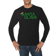 Santa With Hat Graphic Long Sleeve Crewneck Tee