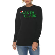 Santa With Hat Graphic Long Sleeve Crewneck Tee