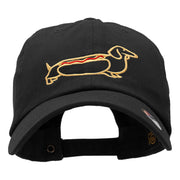 Cute Dachshund Outline Embroidered Cotton Twill Cap