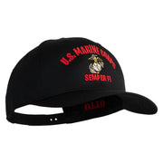 US Marine Corps Semper Fi Embroidered Solid Cotton Twill Pro Style Cap - Black OSFM