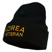 Korea Veteran Embroidered Long Knitted Beanie