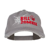 Kill Zombie Embroidered Cotton Frayed Cap